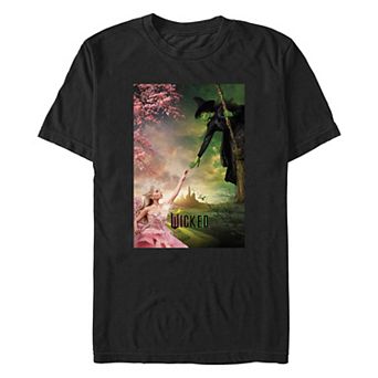 Big & Tall Wicked Elphaba And Glinda Split Movie Poster Graphic Tee