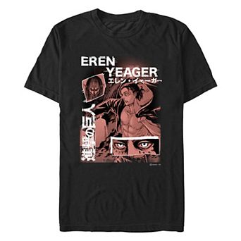 Big & Tall Attack On Titan Eren Yeager Poster Graphic Tee