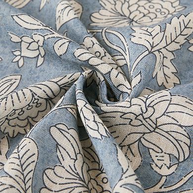 Lush Decor Zara Floral Block Linen Textured Shower Curtain