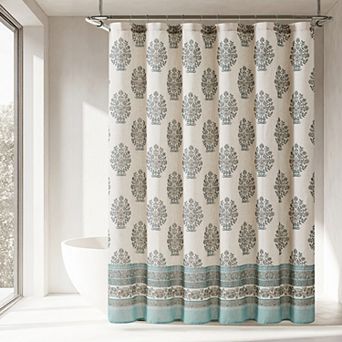 Lush Decor Sofia Flower Block Bouquet Shower Curtain