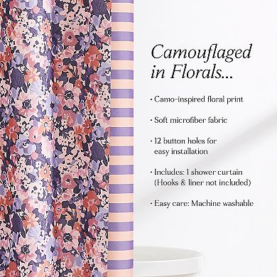 Lush Decor Alicia Camo Floral Shower Curtain