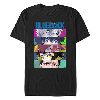 Big & Tall Blue Lock Character Panel Stack Graphic Tee