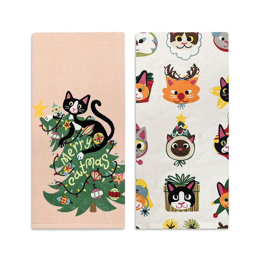 St. Nicholas Square® Merry Cats Kitchen Towel 2-pk.