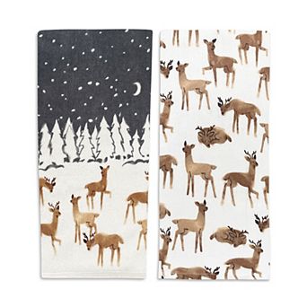 St. Nicholas Square® Deer Scene Kitchen Towel 2 pk