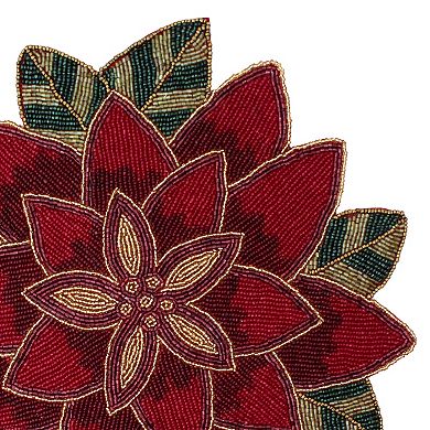St. Nicholas Square® Poinsettia Beaded Placemat