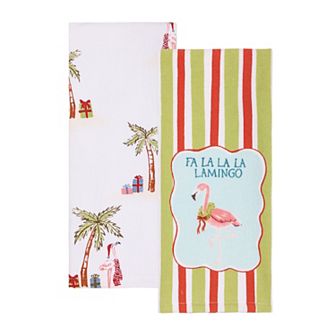 St. Nicholas Square® 2-Pack Holiday Flamingo Kitchen Towel Set