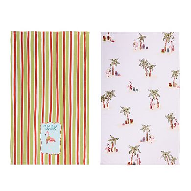 St. Nicholas Square® 2-Pack Holiday Flamingo Kitchen Towel Set