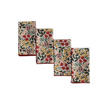 St. Nicholas Square® 4 pk Holiday Floral Napkin Set