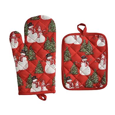 St. Nicholas Square® 2-pc. Yuletide Snowman Oven Mitt & Pot Mitt Set