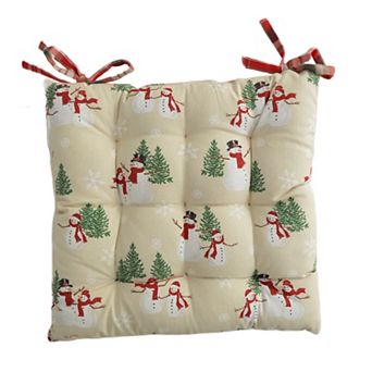 St. Nicholas Square® Yuletide Snowman Plaid Chair Pad