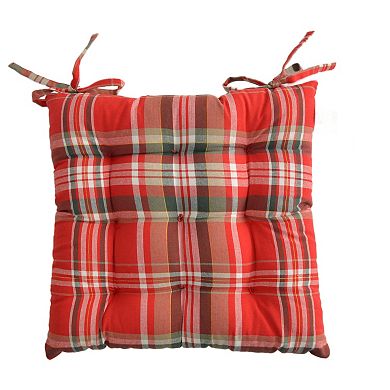 St. Nicholas Square® Yuletide Snowman Plaid Chair Pad