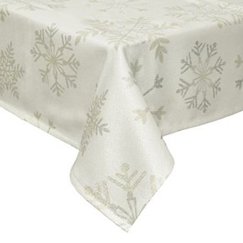 St. Nicholas Square® Snowflake Shimmer Jacquard Tablecloth