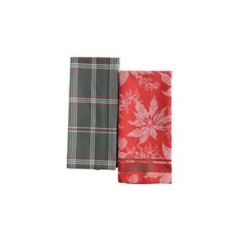 St. Nicholas Square® 2 pk Poinsettia Jacquard Kitchen Towel Set