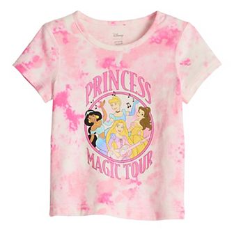 Disney Princess Jasmine, Rapunzel, Belle & Cinderella Baby, Toddler & Girls Sensory Adaptive Graphic Tee by Jumping Beans®