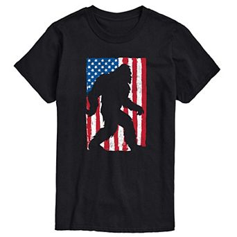 Big & Tall Sasquatch USA Flag Graphic Tee