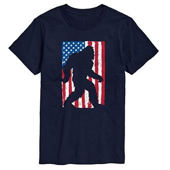 Big & Tall Sasquatch USA Flag Graphic Tee