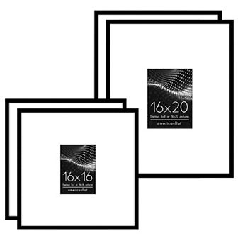 Americanflat 4 pc Gallery Wall Frame Set with Oversized Mats