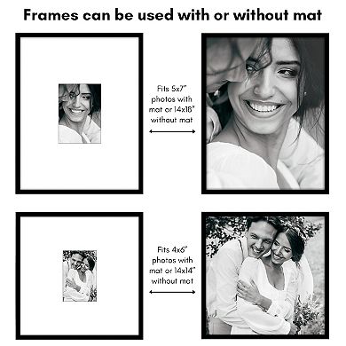 Americanflat 4-Piece Gallery Wall Frame Set with Oversized Mats