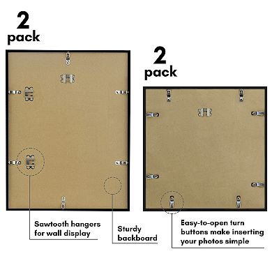 Americanflat 4-Piece Gallery Wall Frame Set with Oversized Mats