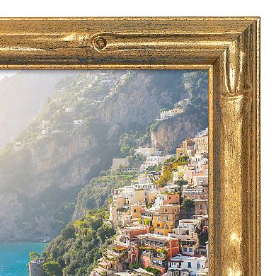 Americanflat Gold Faux Bamboo Design Frame with Oversized Mat