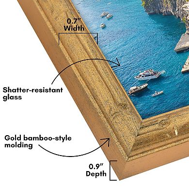 Americanflat Gold Faux Bamboo Design Frame with Oversized Mat