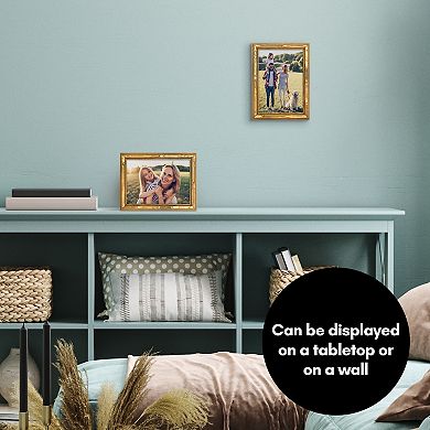 Americanflat Gold Faux Bamboo Design Frame with Oversized Mat