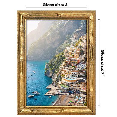 Americanflat Gold Faux Bamboo Design Frame with Oversized Mat