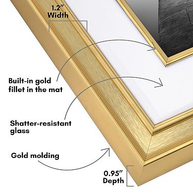 Americanflat Metallic 11" x 14" Frame with Oversized Mat