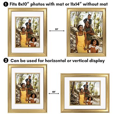 Americanflat Metallic 11" x 14" Frame with Oversized Mat
