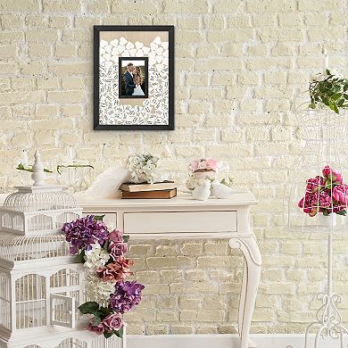 Americanflat Wedding Guest Book Alternative 12" x 16" Frame with 80 Heart Tokens