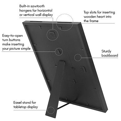 Americanflat Wedding Guest Book Alternative 12" x 16" Frame with 80 Heart Tokens