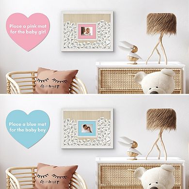 Americanflat Baby Shower Guest Book Alternative 12" x 16" Frame with 80 Heart Tokens