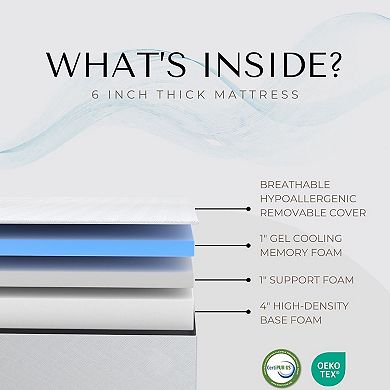 L'Baiet 6-Inch Medium Firm Gel Memory Foam Mattress