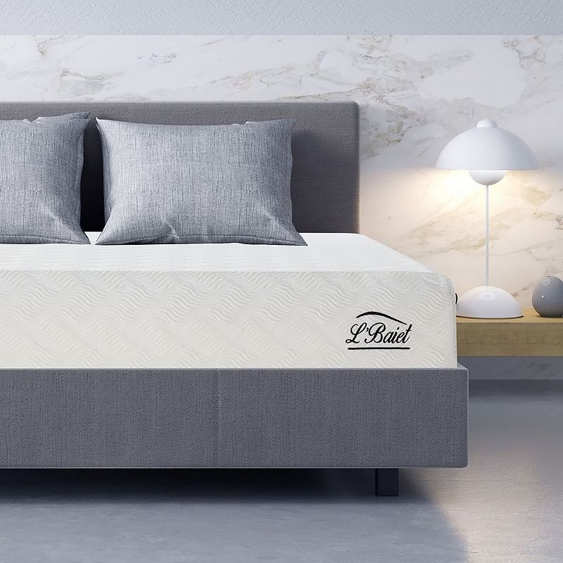 UPC 810024229185 product image for L'Baiet 8-Inch Medium Firm Gel Memory Foam Mattress, Size: Twin, White | upcitemdb.com