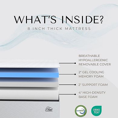 L'Baiet 8-Inch Medium Firm Gel Memory Foam Mattress