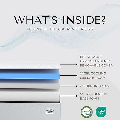 L'Baiet 10-Inch Medium Firm Gel Memory Foam Mattress