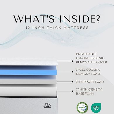 L'Baiet 12-Inch Medium Firm Gel Memory Foam Mattress