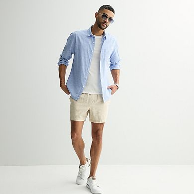 Men's Sonoma Goods For Life® Perfect Length Long Sleeve Linen Shirt