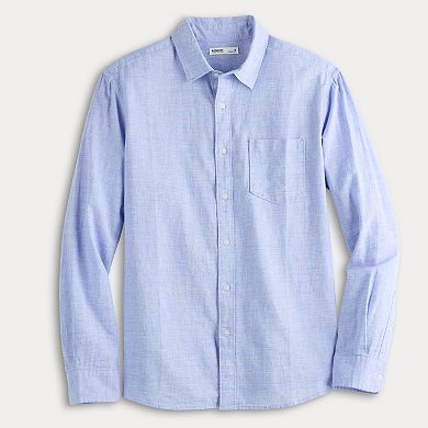 Men's Sonoma Goods For Life® Perfect Length Long Sleeve Linen Shirt