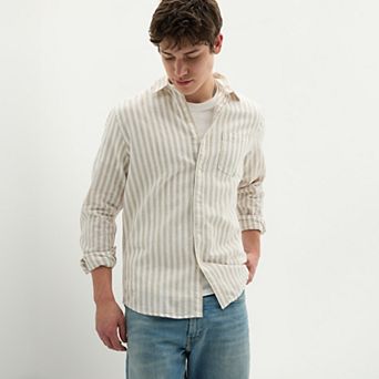 Men's Sonoma Goods For Life® Perfect Length Long Sleeve Linen Shirt