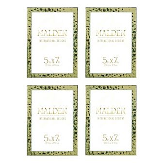 Malden 4-Pack 5" x 7" Hammered Gold Metal Photo Frame