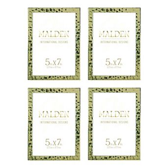Malden 4-Pack 5" x 7" Hammered Gold Metal Photo Frame