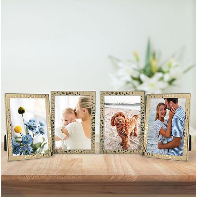 Malden 4-Pack 5" x 7" Hammered Gold Metal Photo Frame