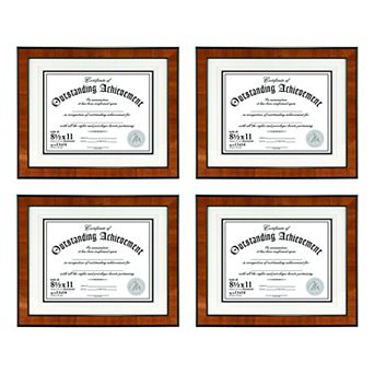 Malden 4-Pack 8.5" x 11" Burlwood Document Frames
