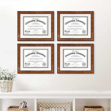 Malden 4-Pack 8.5" x 11" Burlwood Document Frames
