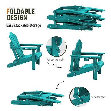 HDPE 3-Level Adjustable Backrest Folding Adirondack Chair