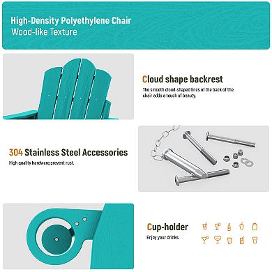 HDPE 3-Level Adjustable Backrest Folding Adirondack Chair
