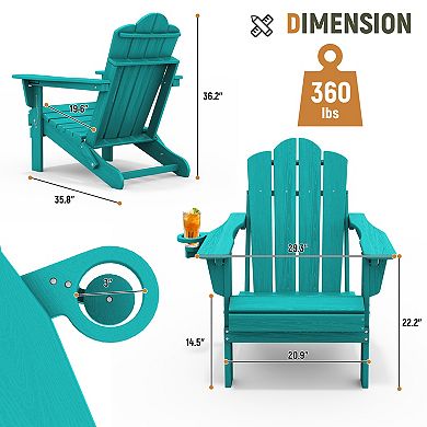 HDPE 3-Level Adjustable Backrest Folding Adirondack Chair