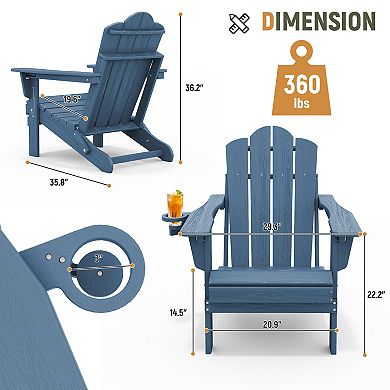 HDPE 3-Level Adjustable Backrest Folding Adirondack Chair