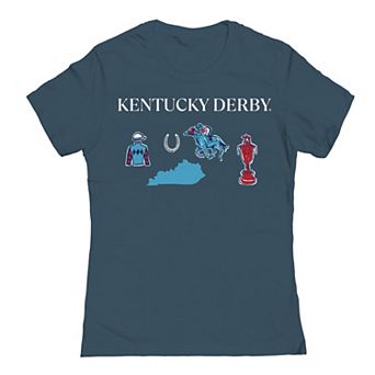 Juniors' Kentucky Derby Horizontal Logo Draw Icon T-Shirt